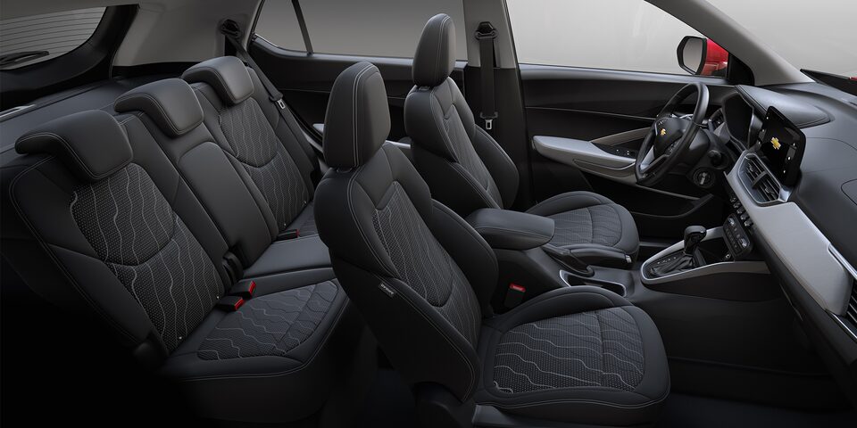 Chevrolet Groove 2025, camioneta pequeña, con interior en tela negro