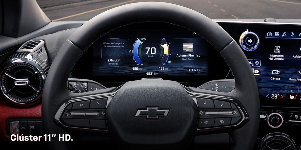 Clúster central personalizable de 11 pulgadas diseñado para la nueva Chevrolet Blazer EV 2025