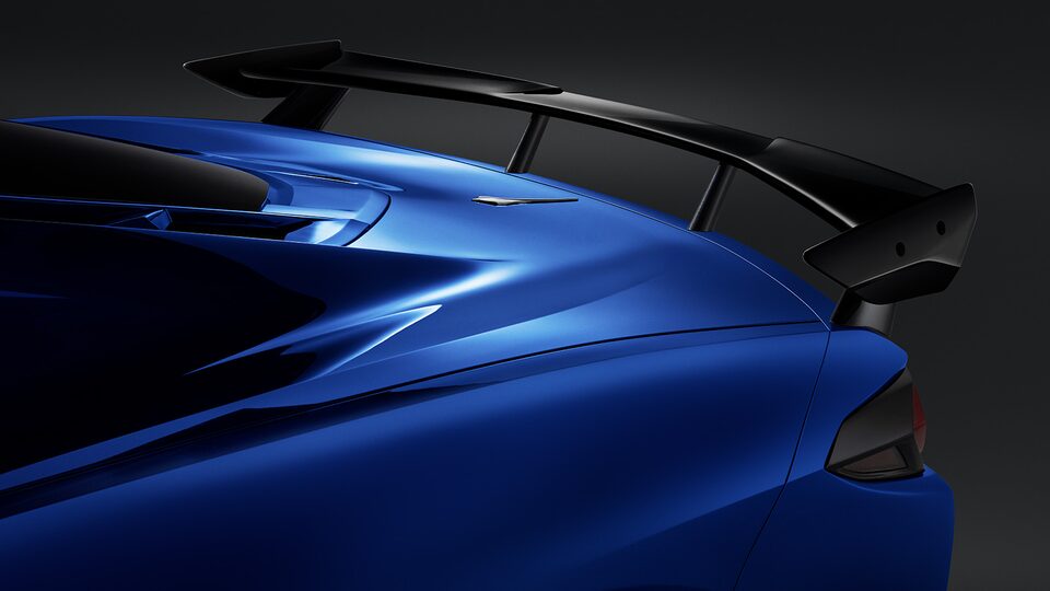 Spoiler black para Chevrolet Corvette 2024, carro deportivo de lujo