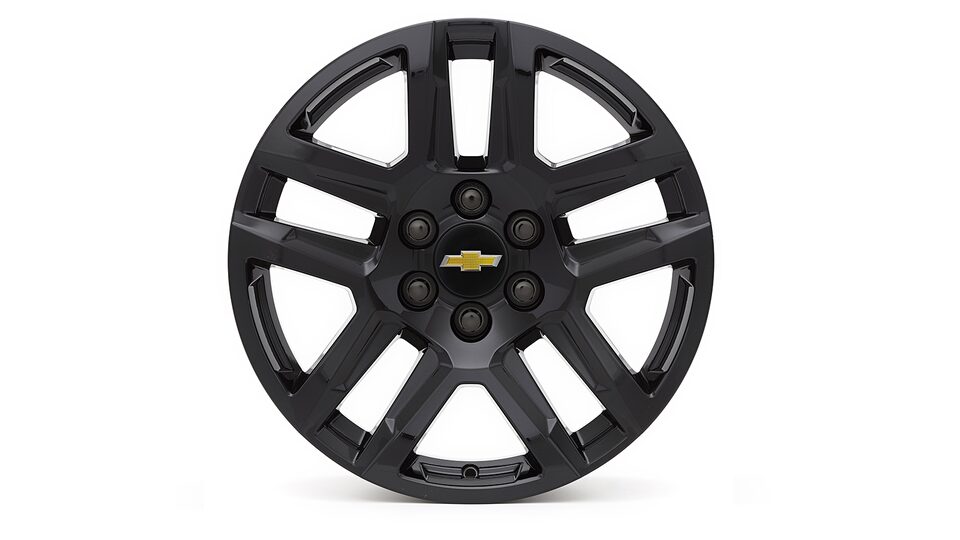 Rin en aluminio de 20 pulgadas en negro de 6 brazos para tu camioneta Chevrolet Silverado Turbo 2025