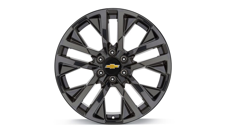 Rin en aluminio de 22 pulgadas en negro brillante de 5 brazos para tu camioneta Chevrolet Silverado Turbo 2025