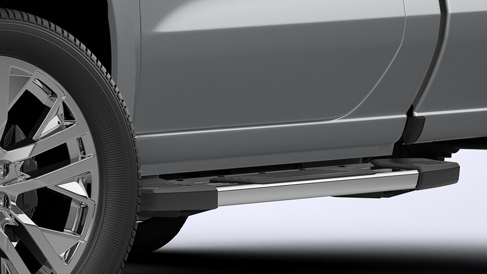 Estribos rectangulares 6 pulgadas cromados para Chevrolet Silverado Turbo 2025, camioneta de trabajo