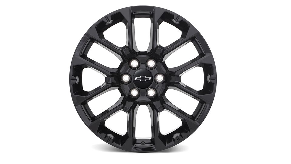 Rin en aluminio de 20 pulgadas en color negro con 6 brazos para tu camioneta Chevrolet Silverado Turbo 2025